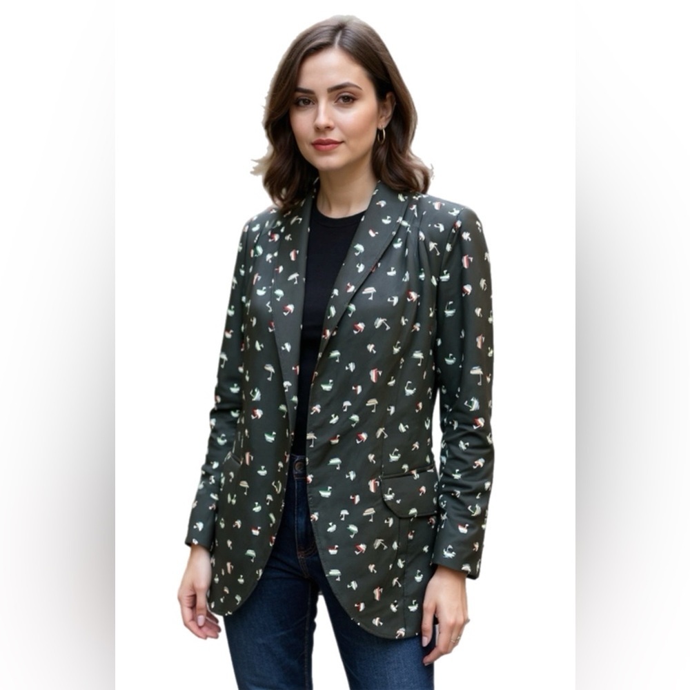Bobeau Black Blazer with Wide Lapels and Relaxed Fit